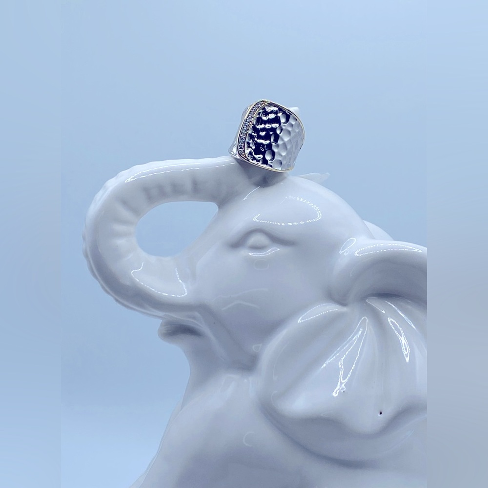 0.16CTW White Diamond Stimulant Rhodium & 14K Yellow Gold Over Sterling Silver